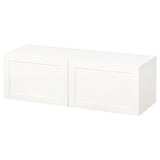 BESTÅ wall-mounted cabinet combination, white/Hanviken white, 120x42x38 cm