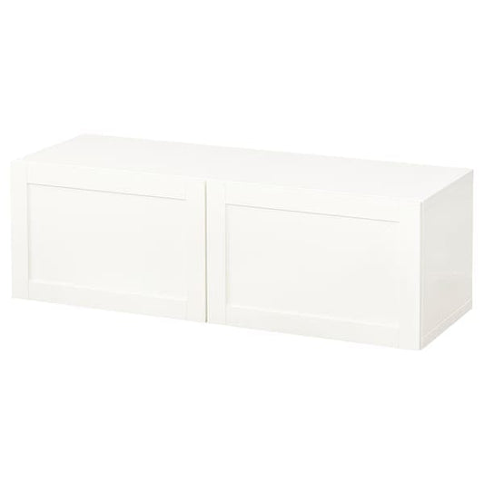 Ikea BESTÅ - Wall-mounted cabinet combination, white/Hanviken white, 120x42x38 cm