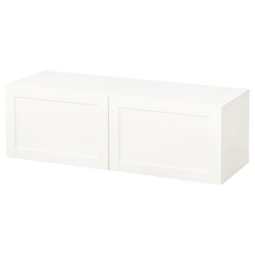 BESTÅ - Wall-mounted cabinet combination, white/Hanviken white, 120x42x38 cm