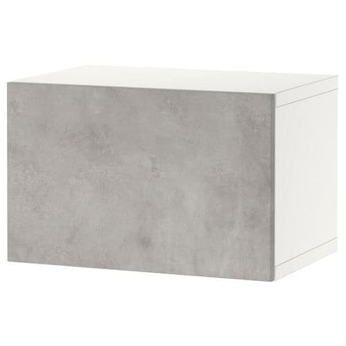 BESTÅ - Wall-mounted cabinet combination, white Kallviken/light grey concrete effect, 60x42x38 cm