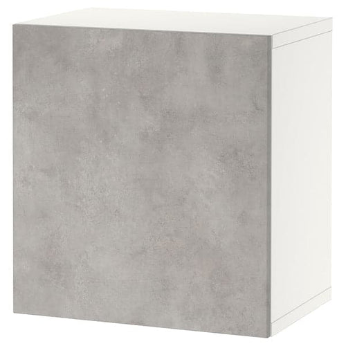 BESTÅ - Wall-mounted cabinet combination, white Kallviken/light grey concrete effect, 60x42x64 cm