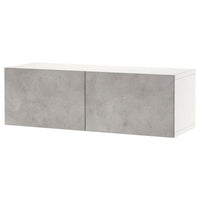 BESTÅ - Wall-mounted cabinet combination, white Kallviken/light grey concrete effect, 120x42x38 cm - best price from Maltashopper.com 59439857