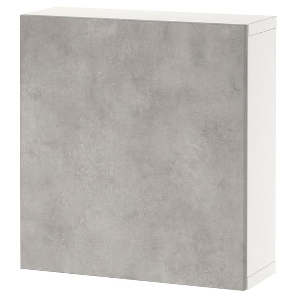 Ikea BESTÅ - Wall-mounted cabinet combination, white/Kallviken light grey, 60x22x64 cm