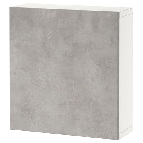 BESTÅ - Wall-mounted cabinet combination, white/Kallviken light grey, 60x22x64 cm