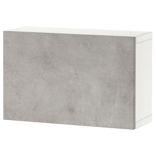 BESTÅ - Wall-mounted cabinet combination, white/Kallviken light grey, 60x22x38 cm