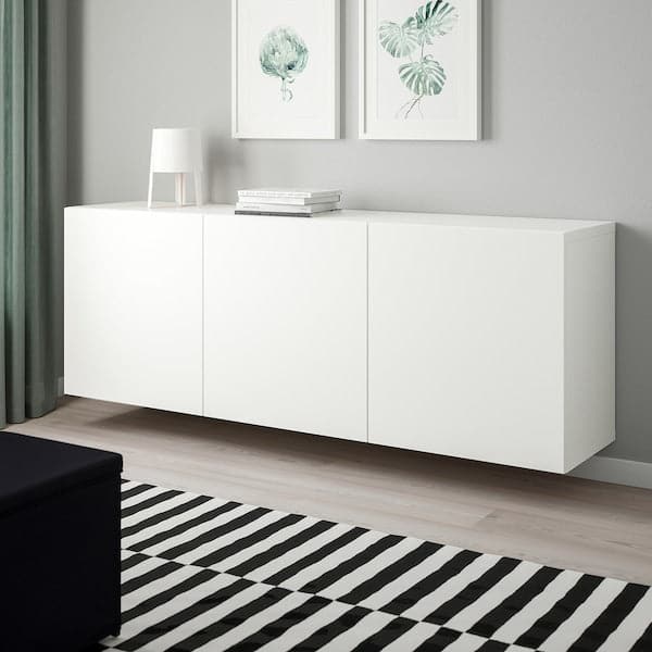BESTÅ - Wall-mounted cabinet combination, white/Lappviken white, 180x42x64 cm - best price from Maltashopper.com 89425910