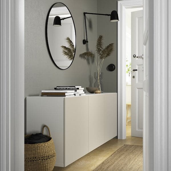 BESTÅ - Wall-mounted cabinet combination, white/Lappviken light grey-beige, 180x42x64 cm - best price from Maltashopper.com 59412481