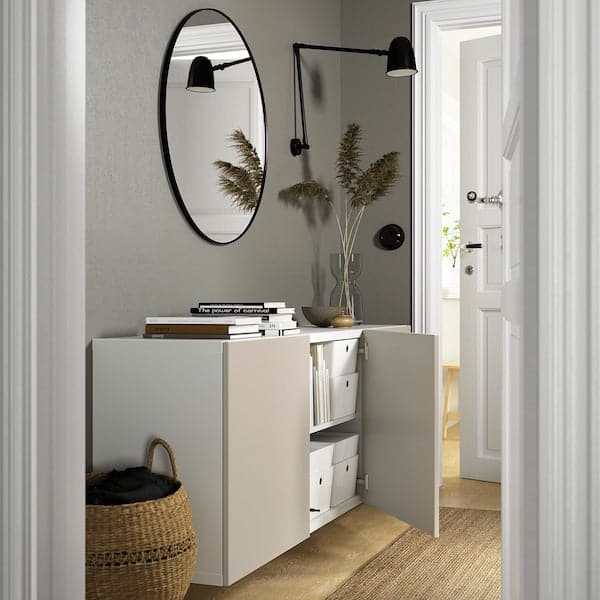 BESTÅ - Wall-mounted cabinet combination, white/Lappviken light grey-beige, 180x42x64 cm - best price from Maltashopper.com 59412481