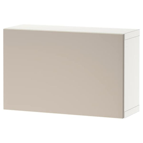 BESTÅ - Wall-mounted cabinet combination, white/Lappviken light grey/beige, 60x22x38 cm