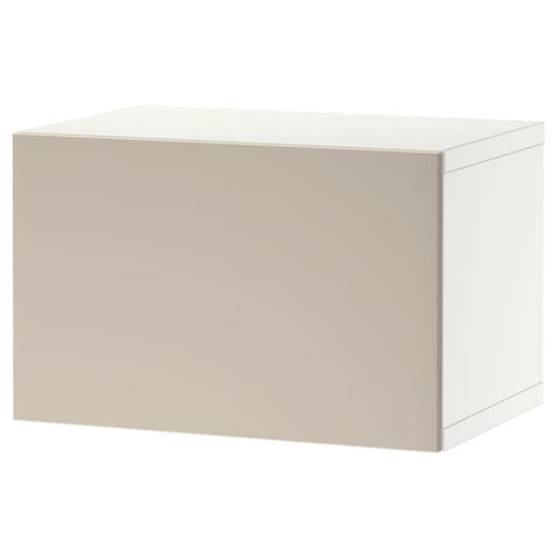 BESTÅ - Wall-mounted cabinet combination, white/Lappviken light grey-beige, 60x42x38 cm