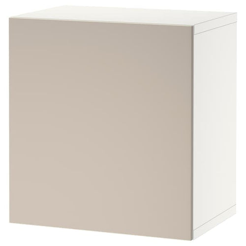 BESTÅ - Wall-mounted cabinet combination, white/Lappviken light grey/beige, 60x42x64 cm