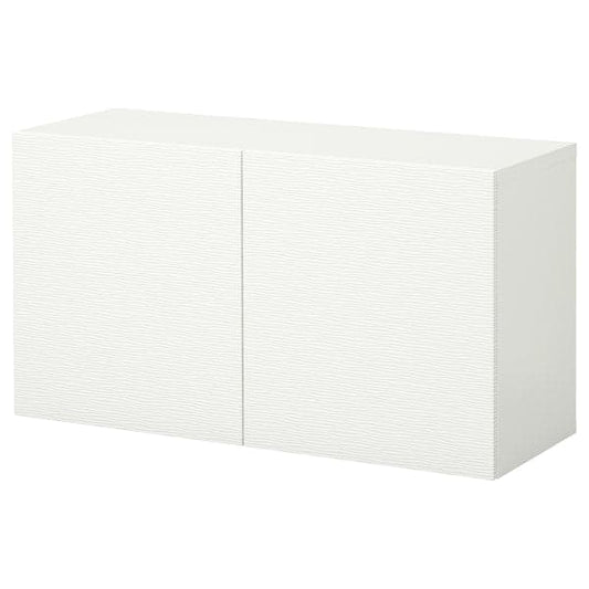 BESTÅ - Wall-mounted cabinet combination, white/Laxviken, 120x42x64 cm - best price from Maltashopper.com 29440824