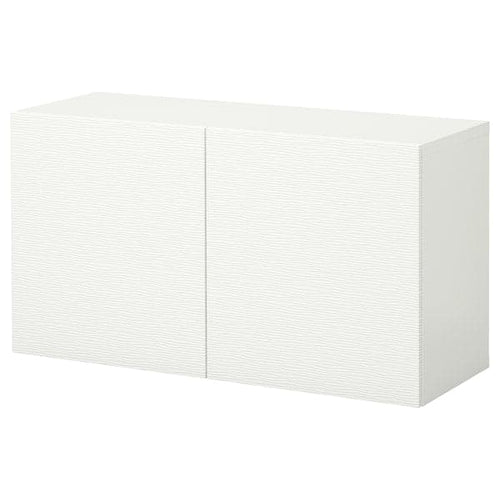 BESTÅ - Wall-mounted cabinet combination, white/Laxviken, 120x42x64 cm