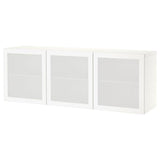 BESTÅ wall-mounted cabinet combination, white/Mörtviken white, 180x42x64 cm