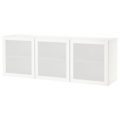 BESTÅ - Wall-mounted cabinet combination, white/Mörtviken white, 180x42x64 cm