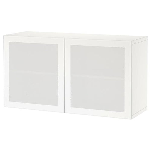 BESTÅ - Wall-mounted cabinet combination, white/Mörtviken, 120x42x64 cm