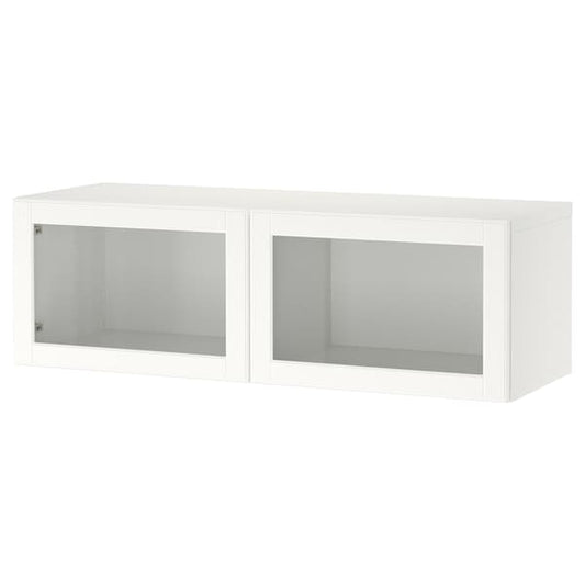 BESTÅ - Wall-mounted cabinet combination, white/Ostvik white, 120x42x38 cm - best price from Maltashopper.com 19439859
