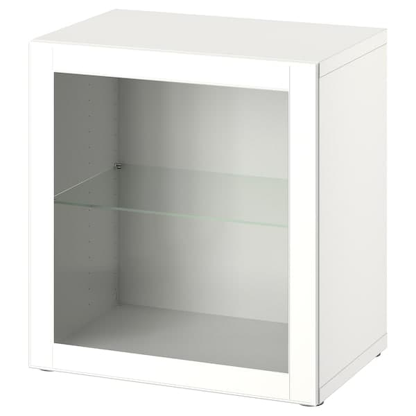 BESTÅ - Wall-mounted cabinet combination, white/Ostvik white, 60x42x64 cm - best price from Maltashopper.com 79432058