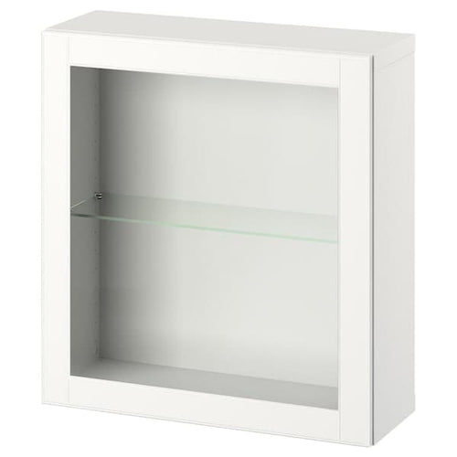 BESTÅ - Wall-mounted cabinet combination, white/Ostvik white, 60x22x64 cm