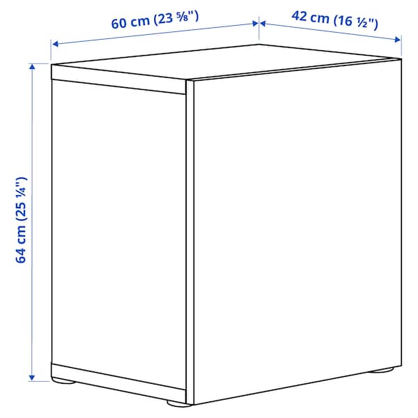 BESTÅ - Wall-mounted cabinet combination, white/Ostvik white, 60x42x64 cm - best price from Maltashopper.com 79432058