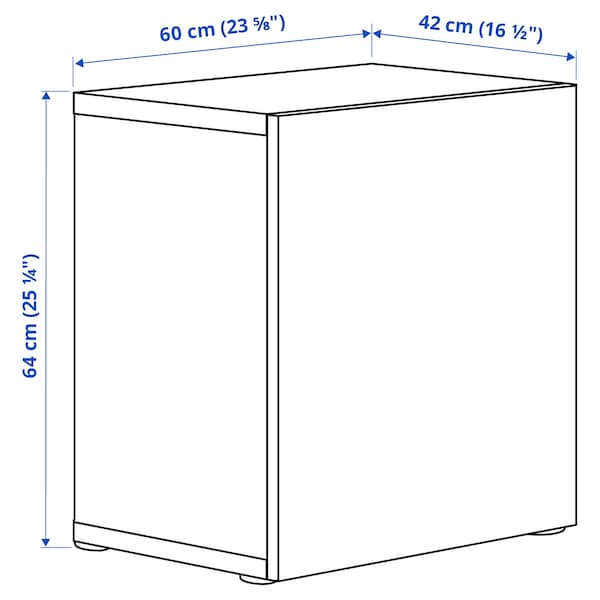 BESTÅ - Wall-mounted cabinet combination, white/Selsviken white, 60x42x64 cm - best price from Maltashopper.com 39432055