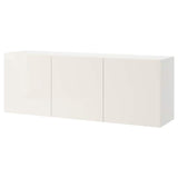 BESTÅ wall-mounted cabinet combination, white/Selsviken high-gloss/white, 180x42x64 cm