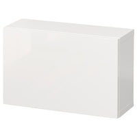 BESTÅ - Wall-mounted cabinet combination, white/Selsviken high-gloss/white, 60x22x38 cm - best price from Maltashopper.com 59429226