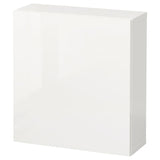 BESTÅ wall-mounted cabinet combination, white/Selsviken high-gloss/white, 60x22x64 cm