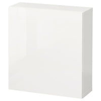BESTÅ - Wall-mounted cabinet combination, white/Selsviken high-gloss/white, 60x22x64 cm - best price from Maltashopper.com 69429669