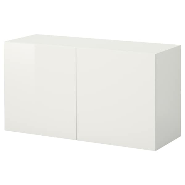 BESTÅ - Wall-mounted cabinet combination, white/Selsviken high-gloss, 120x42x64 cm - best price from Maltashopper.com 89440798