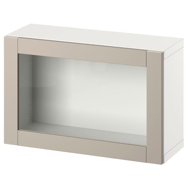 BESTÅ - Wall-mounted cabinet combination, white/Sindvik light grey/beige, 60x22x38 cm - best price from Maltashopper.com 29429341