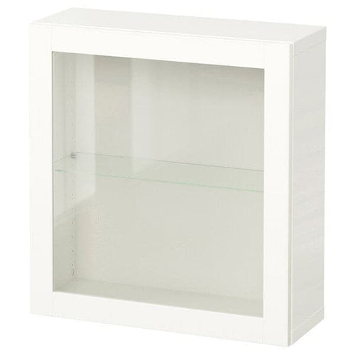BESTÅ - Wall-mounted cabinet combination, white/Sindvik white clear glass, 60x22x64 cm