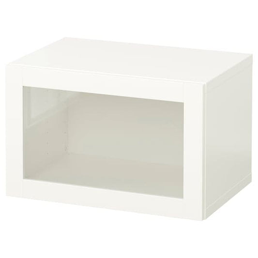 Ikea BESTÅ - Wall-mounted cabinet combination, white/Sindvik white clear glass, 60x42x38 cm