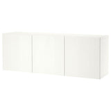 BESTÅ wall-mounted cabinet combination, white/Timmerviken white, 180x42x64 cm