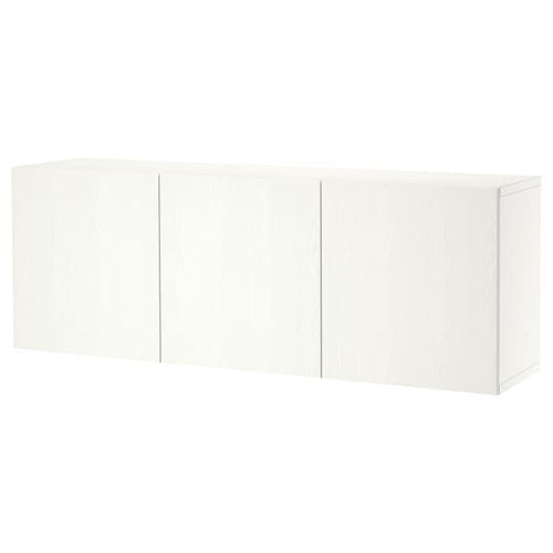 BESTÅ - Wall-mounted cabinet combination, white/Timmerviken white, 180x42x64 cm