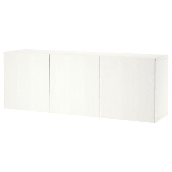 BESTÅ - Wall-mounted cabinet combination, white/Timmerviken white, 180x42x64 cm