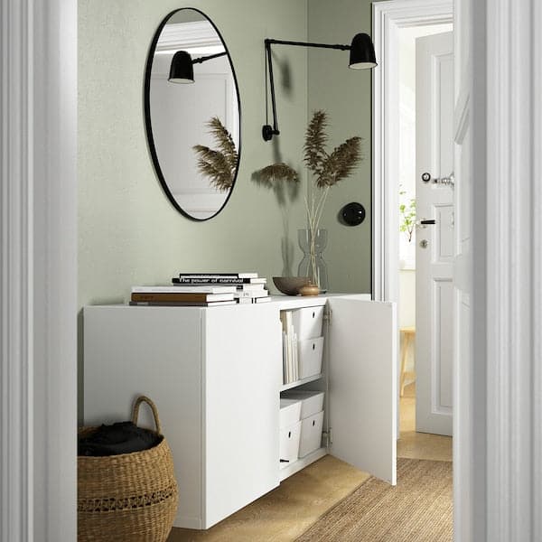 Ikea BESTÅ - Wall-mounted cabinet combination, white/Timmerviken white, 180x42x64 cm
