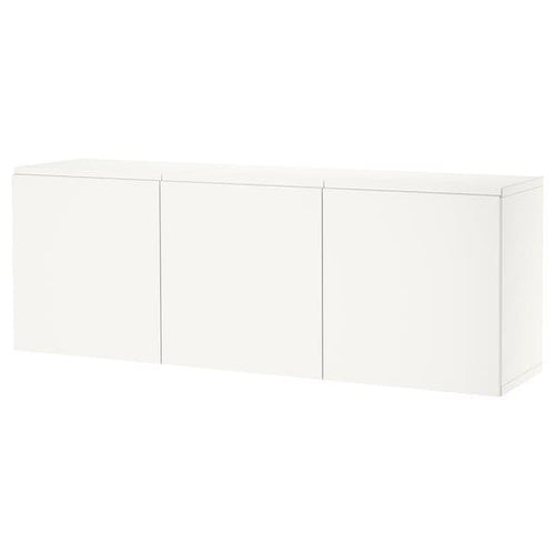 BESTÅ - Wall-mounted cabinet combination, white/Västerviken white, 180x42x64 cm