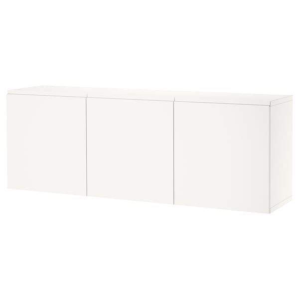 BESTÅ - Wall-mounted cabinet combination, white/Västerviken white, 180x42x64 cm