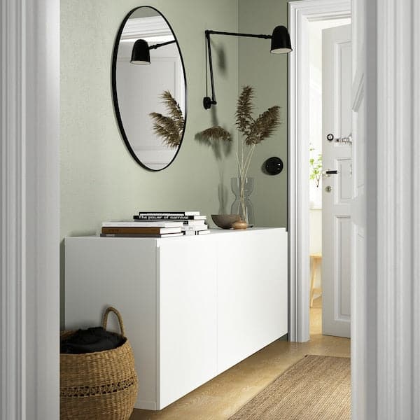 BESTÅ - Wall-mounted cabinet combination, white/Västerviken white, 180x42x64 cm - best price from Maltashopper.com 99421803