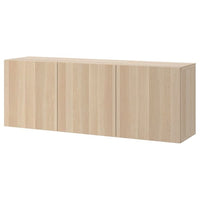 BESTÅ - Wall-mounted cabinet combination, white stained oak effect/Lappviken white stained oak effect, 180x42x64 cm - best price from Maltashopper.com 29412487