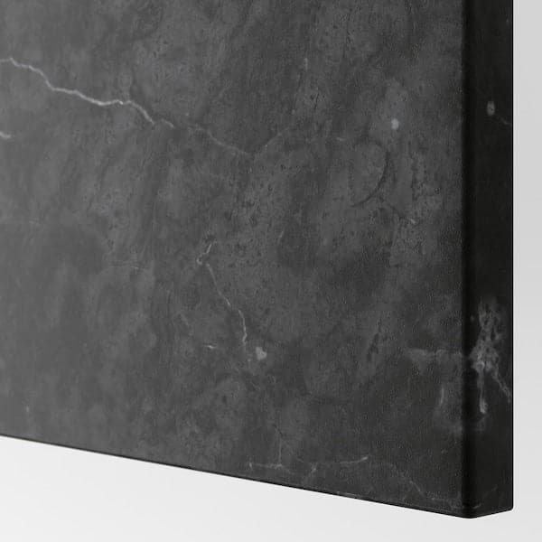 BESTÅ - Wall-mounted cabinet combination, dark grey/Bergsviken black, 180x42x64 cm - best price from Maltashopper.com 79508114