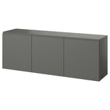 BESTÅ wall-mounted cabinet combination, dark grey/Västerviken dark grey, 180x42x64 cm