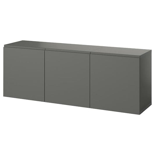 BESTÅ - Wall-mounted cabinet combination, dark grey/Västerviken dark grey, 180x42x64 cm - best price from Maltashopper.com 09508117