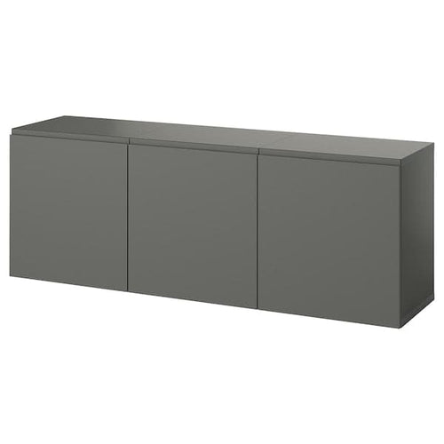 BESTÅ - BESTÅ Wall-mounted cabinet combination, dark grey/Västerviken dark grey, 180x42x64 cm