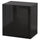 BESTÅ - BESTÅ Wall-mounted cabinet combination, high-gloss/black/Glassvik, 60x42x64 cm