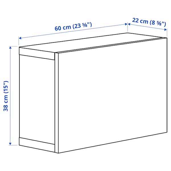 BESTÅ - Wall-mounted cabinet combination, black-brown Hedeviken/dark brown stained oak veneer, 60x22x38 cm - best price from Maltashopper.com 39429251