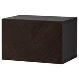 BESTÅ wall-mounted cabinet combination, black-brown/Hedeviken dark brown, 60x42x38 cm