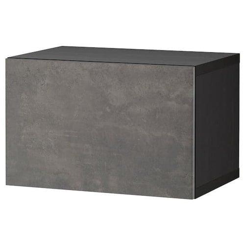BESTÅ - BESTÅ Wall-mounted cabinet combination, black-brown/Kallviken dark grey, 60x42x38 cm