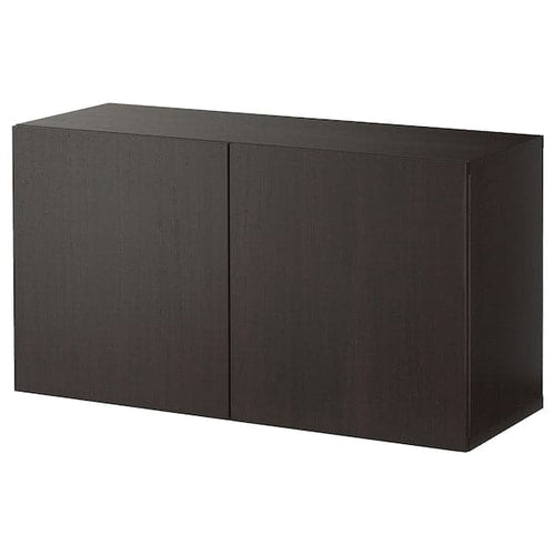 BESTÅ - Wall-mounted cabinet combination, black-brown/Lappviken, 120x42x64 cm